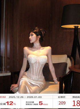 牛牛【天使维纳斯】法式辣妹名媛亮片渐变鱼骨胸衣N25B30308