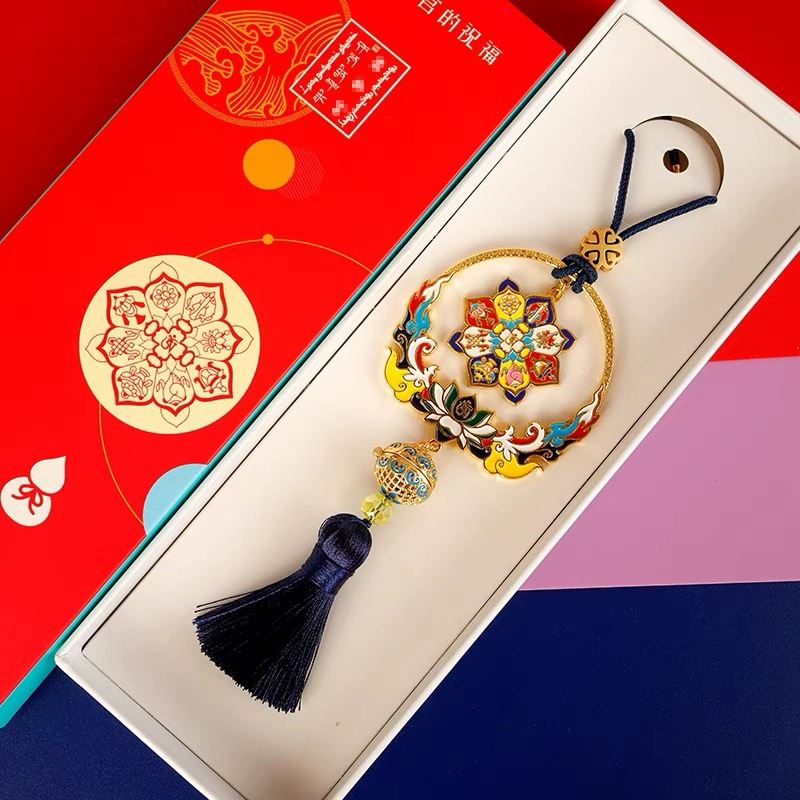 八吉祥车挂北京流通处十相自在六字箴言吊坠香薰流苏汽车挂件礼物