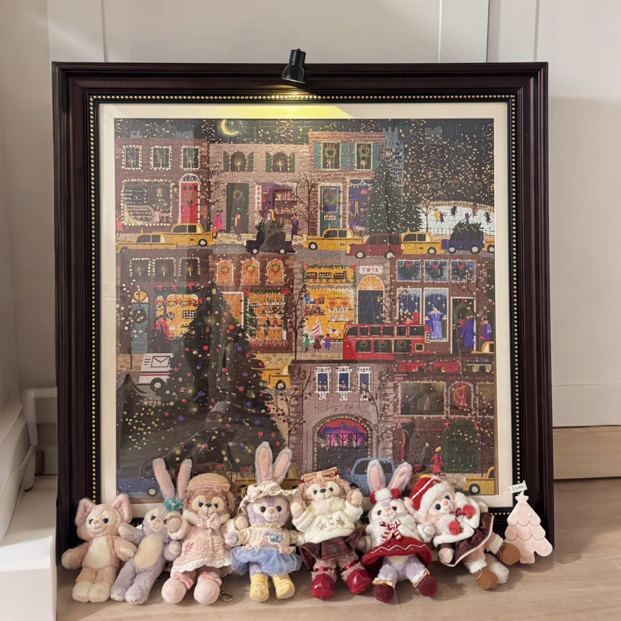 冬灯拼图圣诞之夜带金箔氛围灯500片成人益智解压玩具情侣纪念画