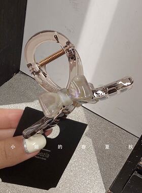 灰色醋酸蝴蝶结发抓夹可爱甜美ins风气质优雅小巧时尚鲨鱼夹