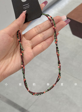 小众饰品高雅可爱甜美ins颈链2024新款锁骨链优雅项链彩色毛衣链