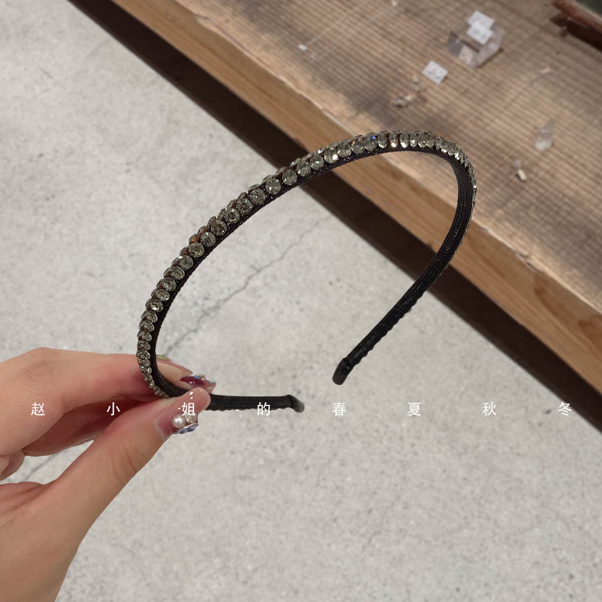 韩国发饰小众设计减龄款镶钻发箍