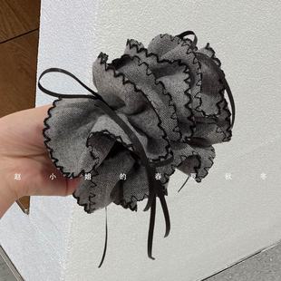 小众设计发饰头饰百搭气质优雅法式 顶夹ins风灰色蝴蝶结香蕉夹
