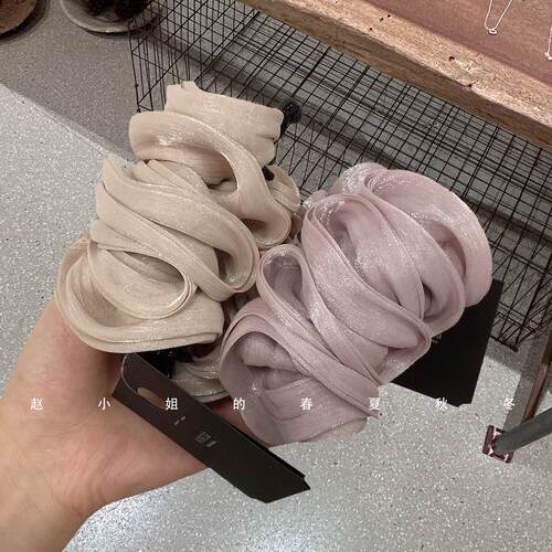 米色紫色褶皱显发量香蕉夹顶夹气质优雅ins风高级感可爱甜美发夹