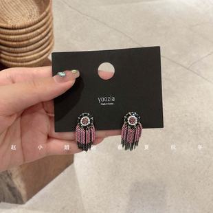 2025新款小众设计韩国饰品现代民族风耳饰高级感复古流苏耳环