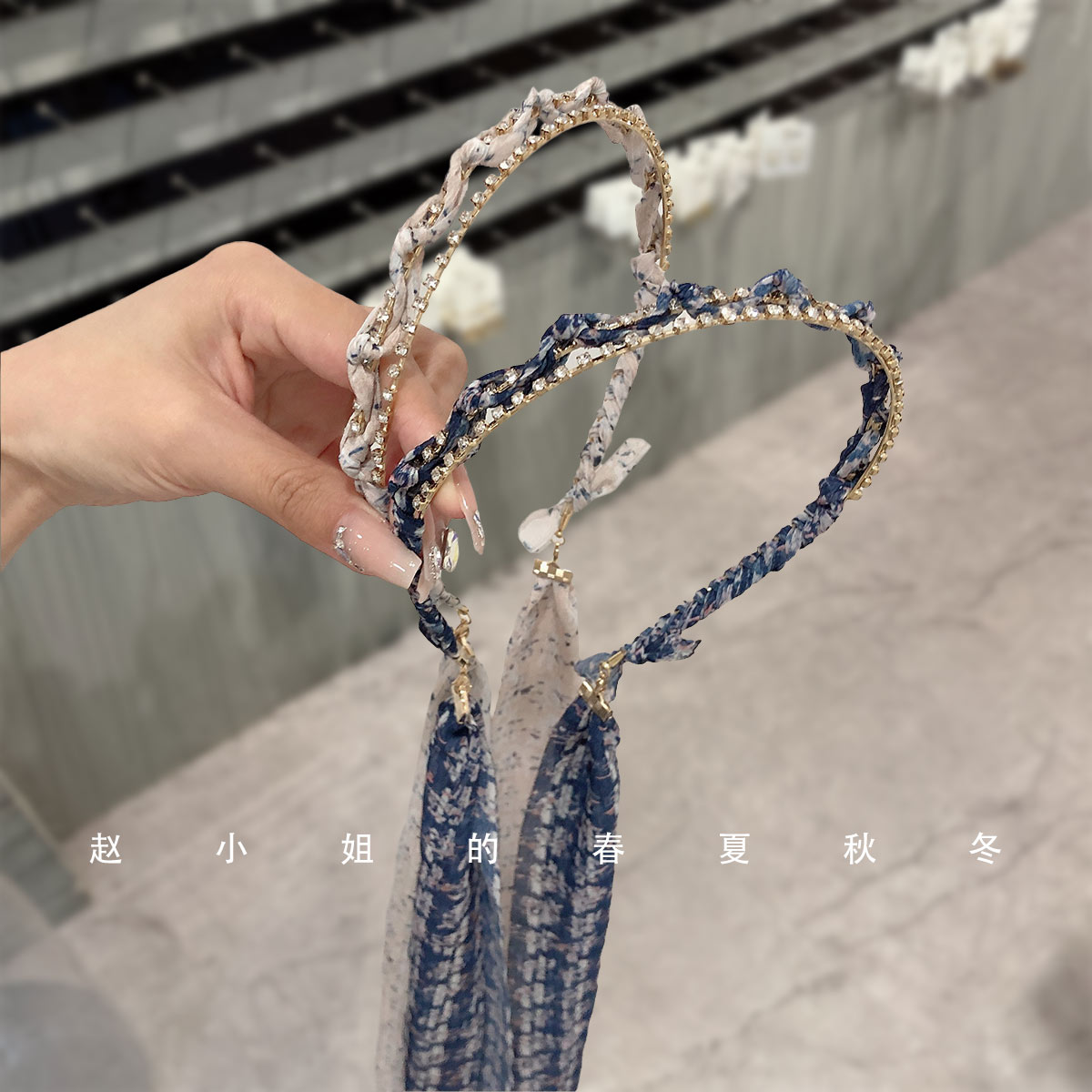 韩国头饰2024新款发饰ins风饰品气质可爱甜美头箍碎花飘带发箍