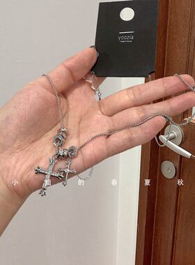 韩国饰品小众设计感十字架项链