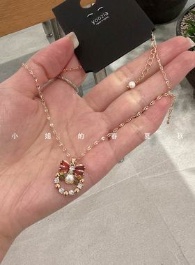 韩系饰品气质优雅毛衣链高雅镶钻甜美颈链锁骨链可爱蝴蝶结项链
