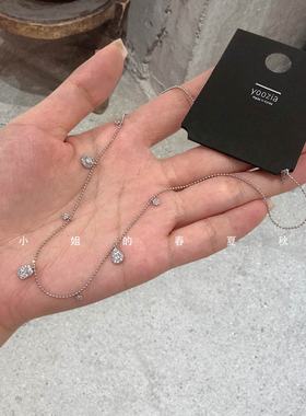 韩国饰品情侣分镶钻水滴颈链