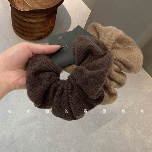 韩国发饰针织毛线纯色大肠发圈