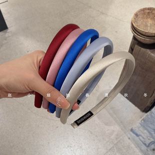 简约大气纯色发箍 头箍2025夏日新款 韩国发饰法式 气质高级缎面细款