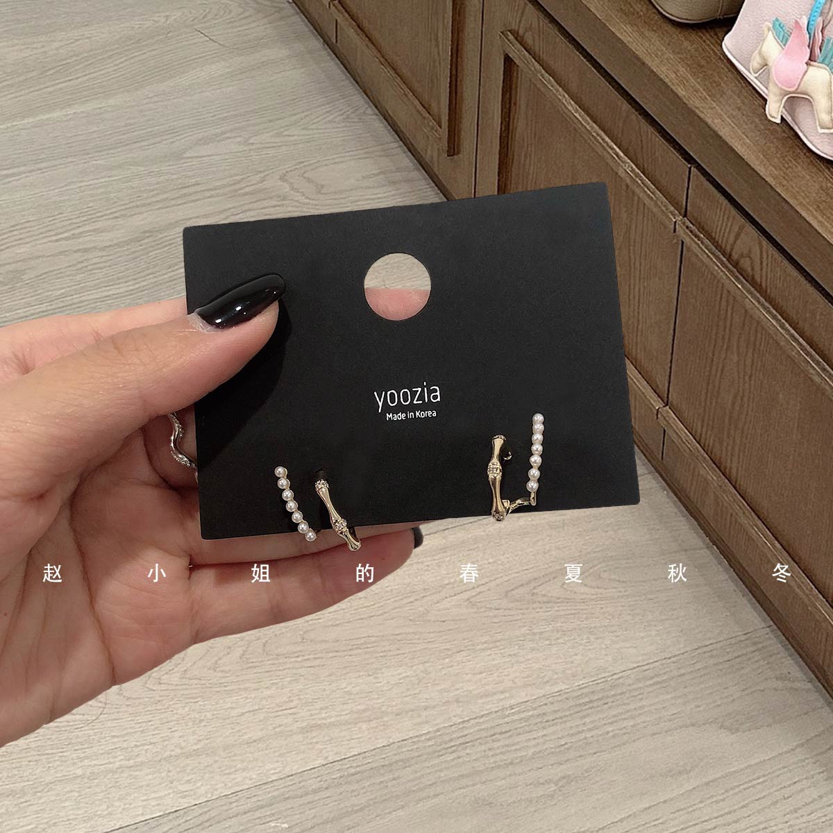 小众设计饰品气质优雅大气简约ins风耳饰耳环百搭双层珍珠耳钉