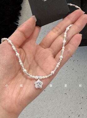 小众设计气质优雅高级感气质百搭甜美颈链锁骨链镶钻五角星项链