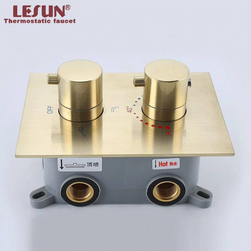 跨境专供 暗装入墙式洗浴混水阀淋浴花洒恒温冷热水开关二进一出
