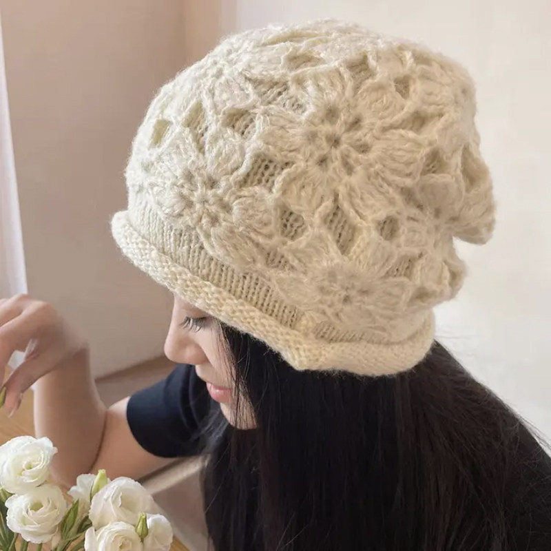 新款手工双层勾花堆堆帽子女秋冬保暖加厚休闲名族风包头帽毛线帽,服饰配件/皮带/帽子/围巾,帽子,淘宝优惠券,粉丝福利购,淘宝优惠卷
