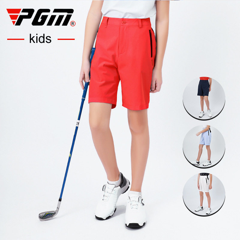 PGM高尔夫裤子男童golf短裤夏季儿童弹力腰带运动裤海外