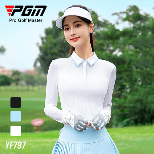 2025高尔夫女装冰丝长袖polo春夏服装女士网球衫上衣短裙衣服套装