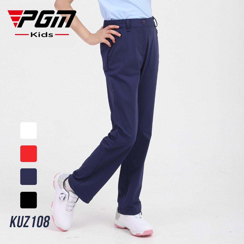 PGM女童高尔夫服装青少年运动长裤夏季运动球裤透气弹力裤子图片