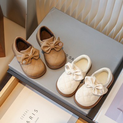 2025秋冬新款女童软底保暖公主鞋