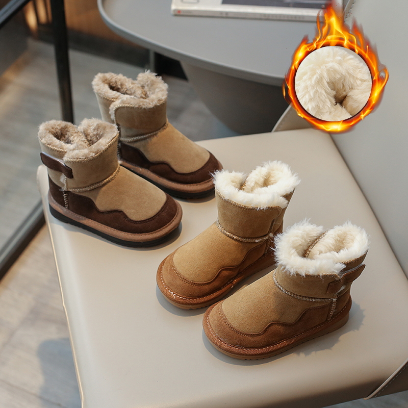 儿童皮毛一体加厚保暖休闲棉靴