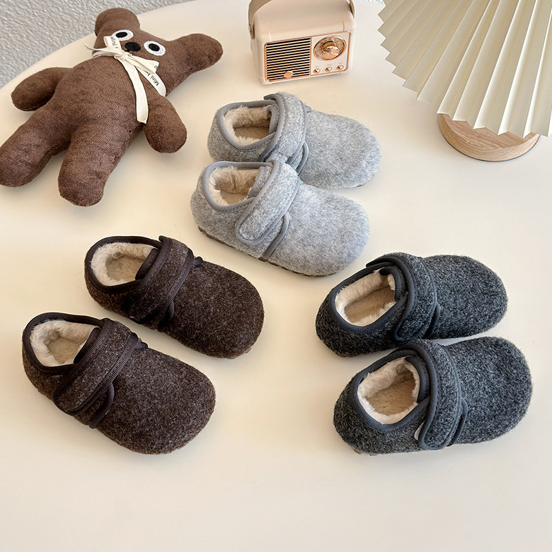 女童毛毛勃肯鞋2025秋冬新款韩版毛呢加绒保暖豆豆鞋宝宝软底棉鞋,童鞋/婴儿鞋/亲子鞋,棉鞋,淘宝优惠券,粉丝福利购,淘宝优惠卷