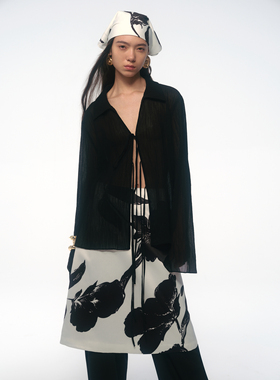 TOATEE 褶皱肌理超长袖防晒系带衬衫 2026春季新品