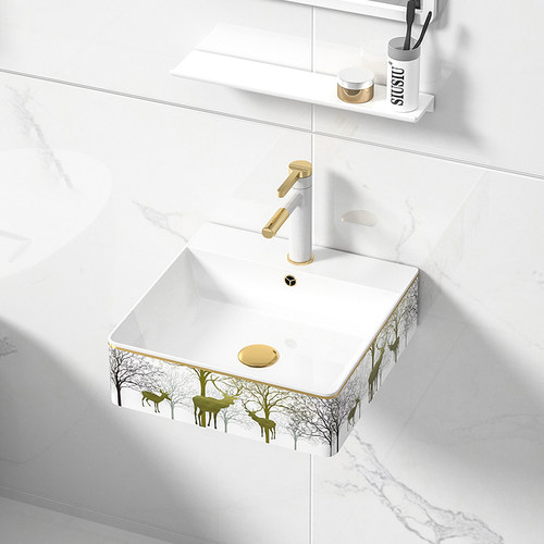 金鹿洗脸盆陶瓷洗手盆小号洗漱盆