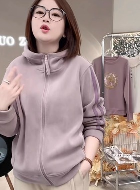 【暖阳】双面奥粒绒显瘦百搭保暖防风加绒加厚连帽外套A7411#5675