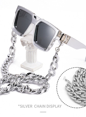 百万富翁同款镶钻RICH大方框INS太阳镜女欧美RAPPER墨镜男shades