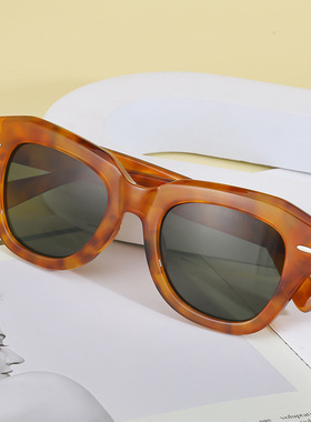 复古小框！偏光墨镜男时尚米钉太阳镜女士欧美潮太阳眼镜shades