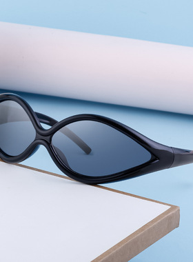 ∞！欧美Y2K千禧防风太阳镜女运动骑行异形墨镜女潮INS流线感