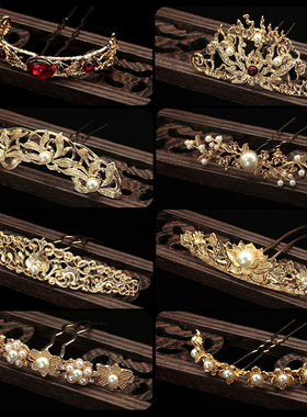 汉服发冠发饰唐风明制气质仿珍珠高级感日常簪子百搭超仙古风头冠