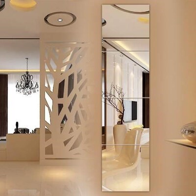 Full-body mirror frameless splicing mirror long wall hanging