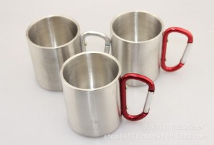 Stainless steel mug with lock climbing cup camping portable