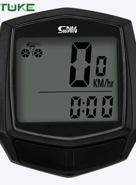 顺东SUNDING SD-581自行车有线码表 山地车里程表英文计速器64克