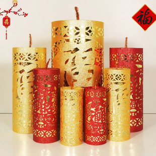 新年装饰炮竹摆件春节炮仗坐炮礼炮马年场景布置拍照道具金色鞭炮