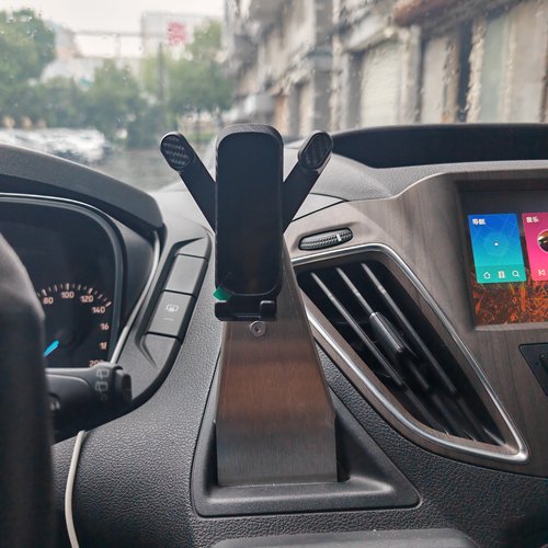 二代改进福特新全顺途睿欧手机支架底座V362专用304不锈钢卡扣式