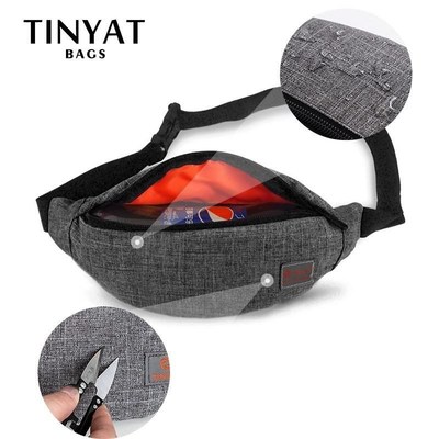 TINYAT Male Men Waist Bag Pack Casual Functional Money