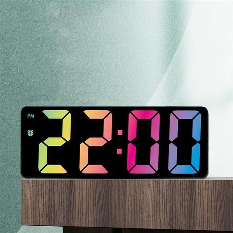 Led Mirror Digital Alarm Clock 12/24 Hours Adjustable