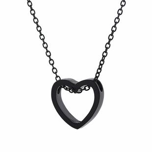 Heart Black For Women Necklace Sliver Fashion Color Pendant