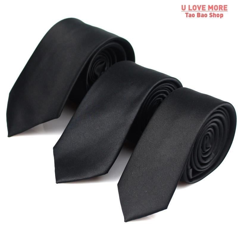 Black Neck Ties For Men Women Casual Suits Solid Tie Gravata
