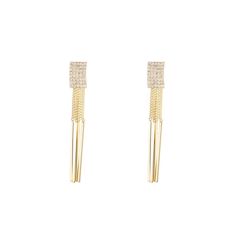 New tassel earrings long super fairy 925 silver needle simpl