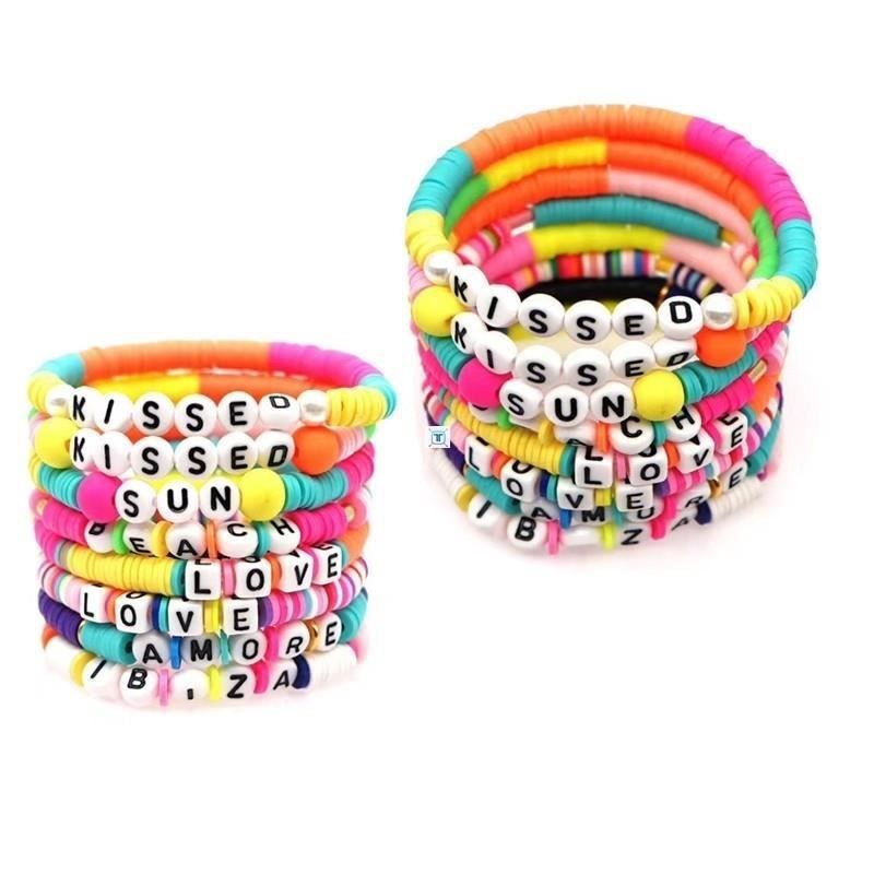 100pcs 6mm Mixed Square Alphabet Letter Beads Charms