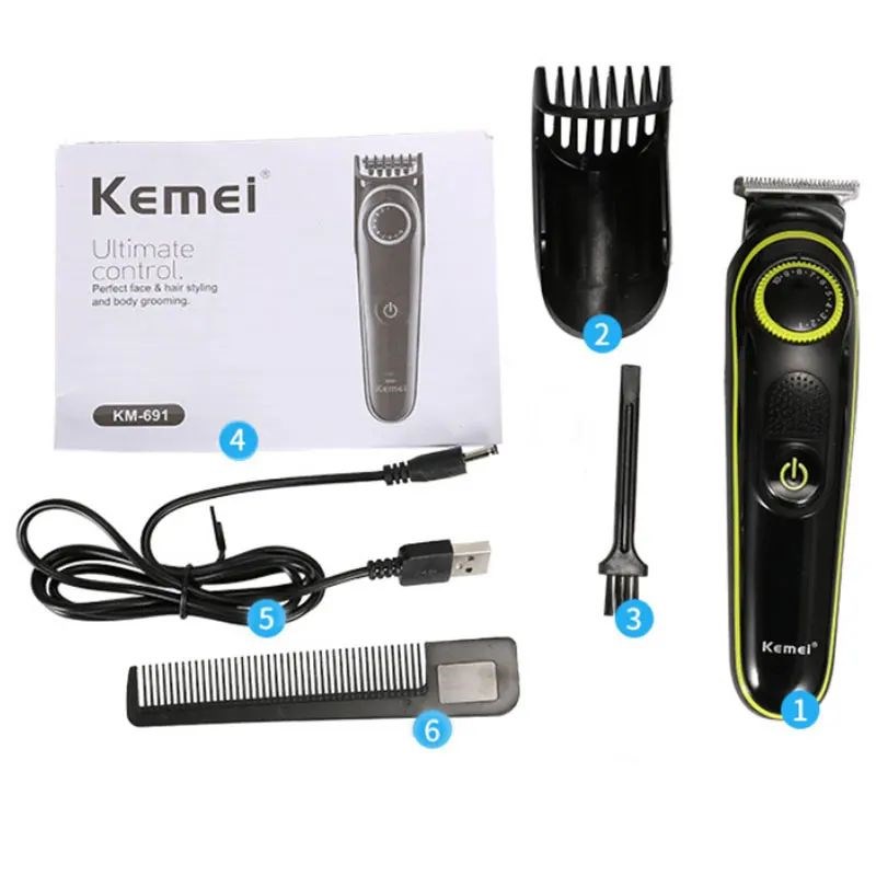 Kemei adjustable electric facial beard hair trimmer for men