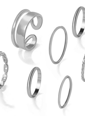 European American alloy metal joint ring set 欧美关节戒指潮