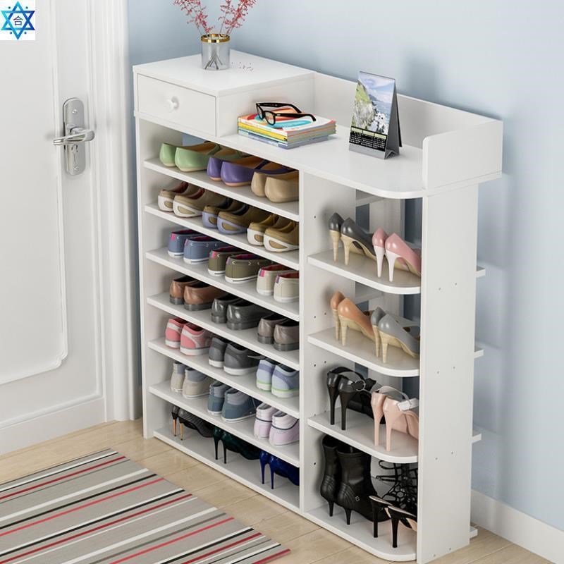 Shoe rack cabinet Storage box dust-proof Multi-layer wood