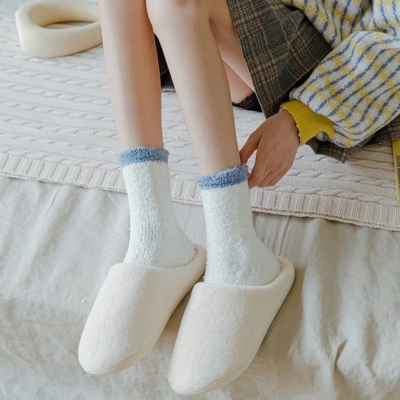 5 Pairs Women Thick Winter Warm Socks Fluffy Fuzzy Floor Sle