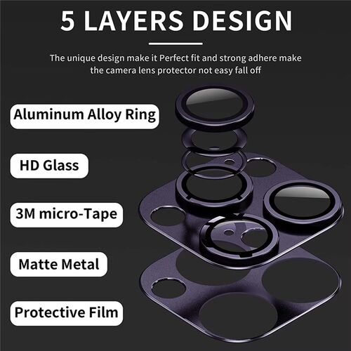 Camera Lens Metal Protector Glass适用于iPhone 14 13 12 11 Pr