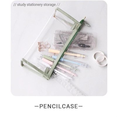 Transparent Pencil Case Large Capacity Simple Pen Bag Kawaii
