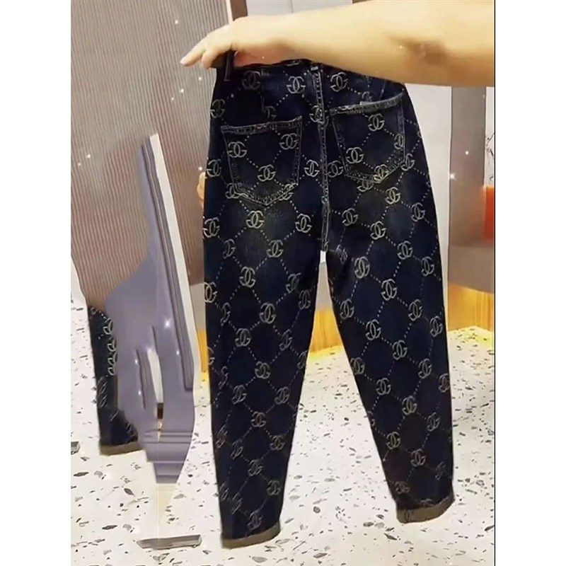 Jeans for women spring autumn new high waist loose fit slim